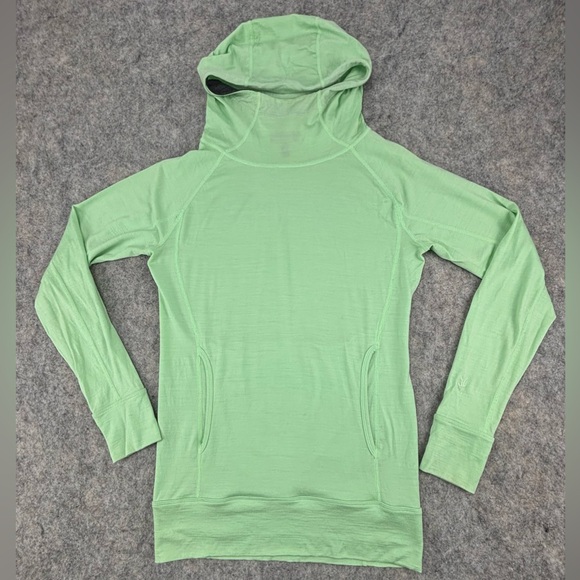 Ibex‎ | Green | Funnel Neck Hoodie | 100% Merino Wool - Picture 1 of 8